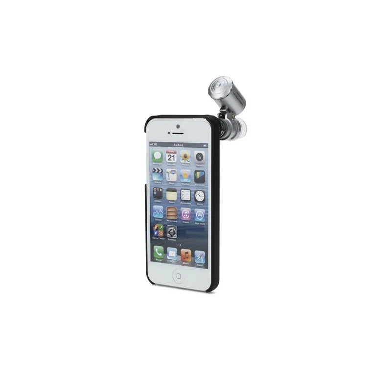 60X Zoom LED Micro Lens Microscope for iPhone 5 with Protective Cover