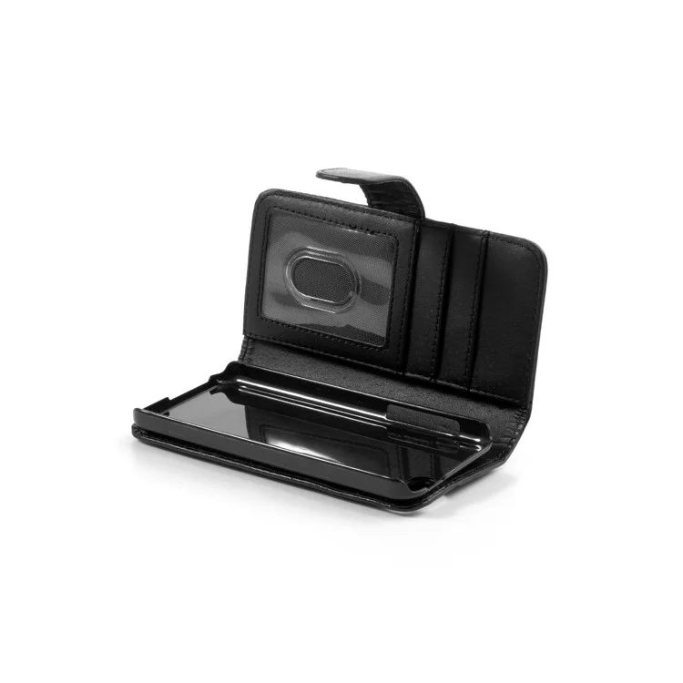 Black Glossy Leather Flip Wallet Magnetic Case Cover w/ Stand for iPhone 5C