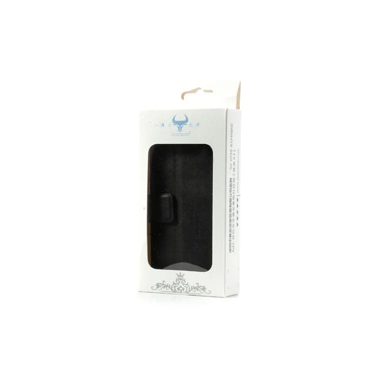 Black Doormoon Wallet Genuine Leather Case with Stand for iPhone 5c