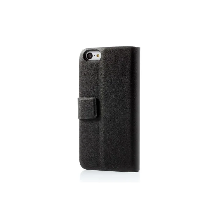 Black Doormoon Wallet Genuine Leather Case with Stand for iPhone 5c