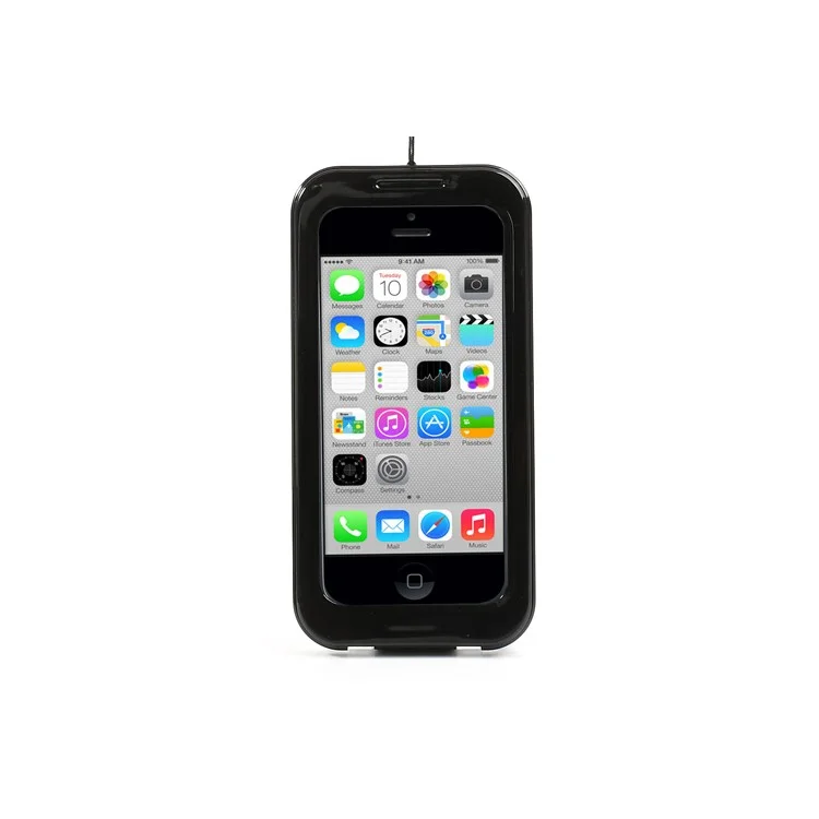 Qualified Waterproof Case Cover for iPhone 5c 4S 4 + Neck Strap - Black