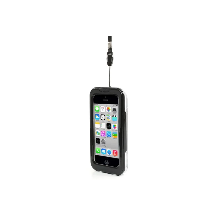 Qualified Waterproof Case Cover for iPhone 5c 4S 4 + Neck Strap - Black