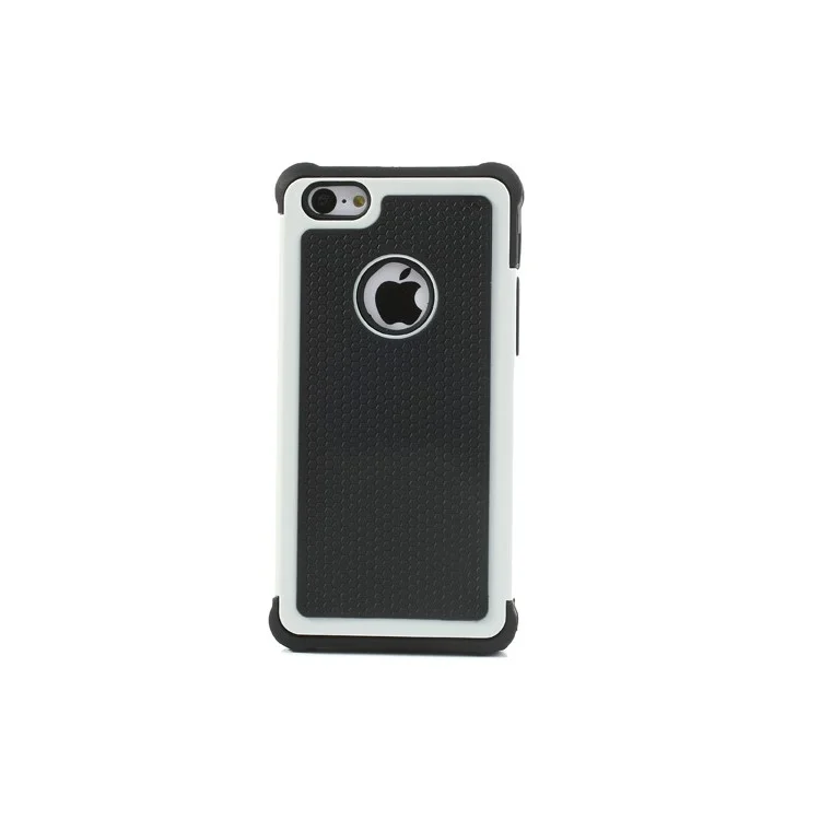 2 in 1 Football Grain PC & Silicone Hybrid Shell Case for iPhone 5c - Black / White