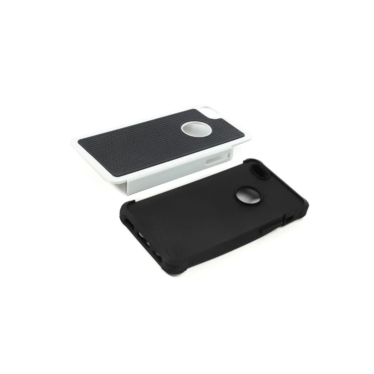2 in 1 Football Grain PC & Silicone Hybrid Shell Case for iPhone 5c - Black / White