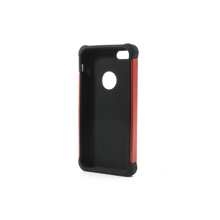 2 in 1 Football Grain PC & Silicone Hybrid Shell for iPhone 5c - Black / Red