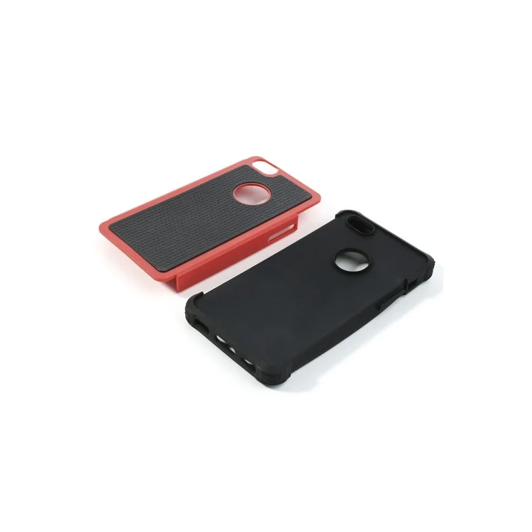 2 in 1 Football Grain PC & Silicone Hybrid Shell for iPhone 5c - Black / Red