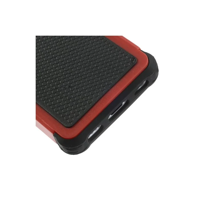 2 in 1 Football Grain PC & Silicone Hybrid Shell for iPhone 5c - Black / Red