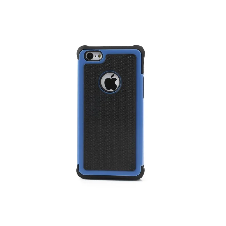 2 in 1 Football Grain PC & Silicone Combo Shell Case for iPhone 5c - Black / Blue