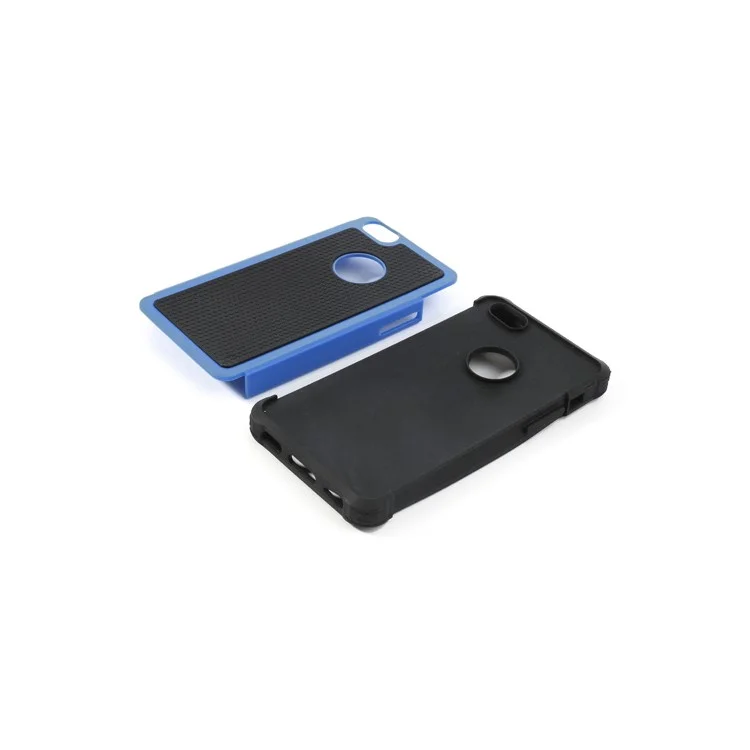 2 in 1 Football Grain PC & Silicone Combo Shell Case for iPhone 5c - Black / Blue