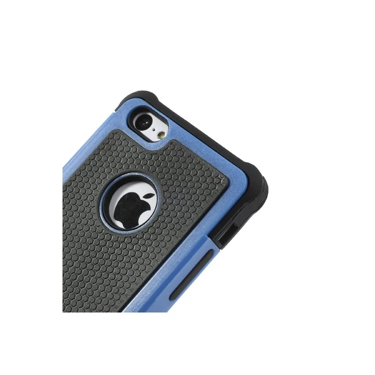 2 in 1 Football Grain PC & Silicone Combo Shell Case for iPhone 5c - Black / Blue