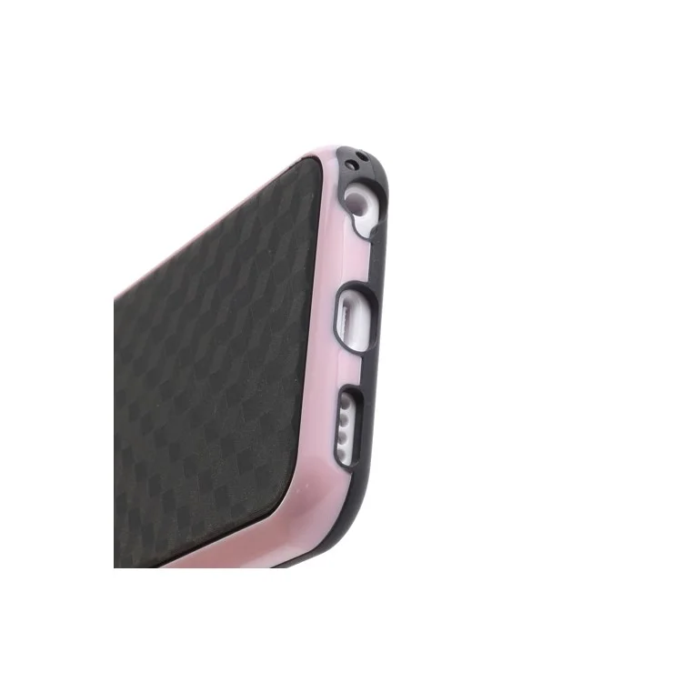 Cool 3D Cube TPU & Plastic Hybrid Case Cover Accessory for iPhone 5C - Black / Pink