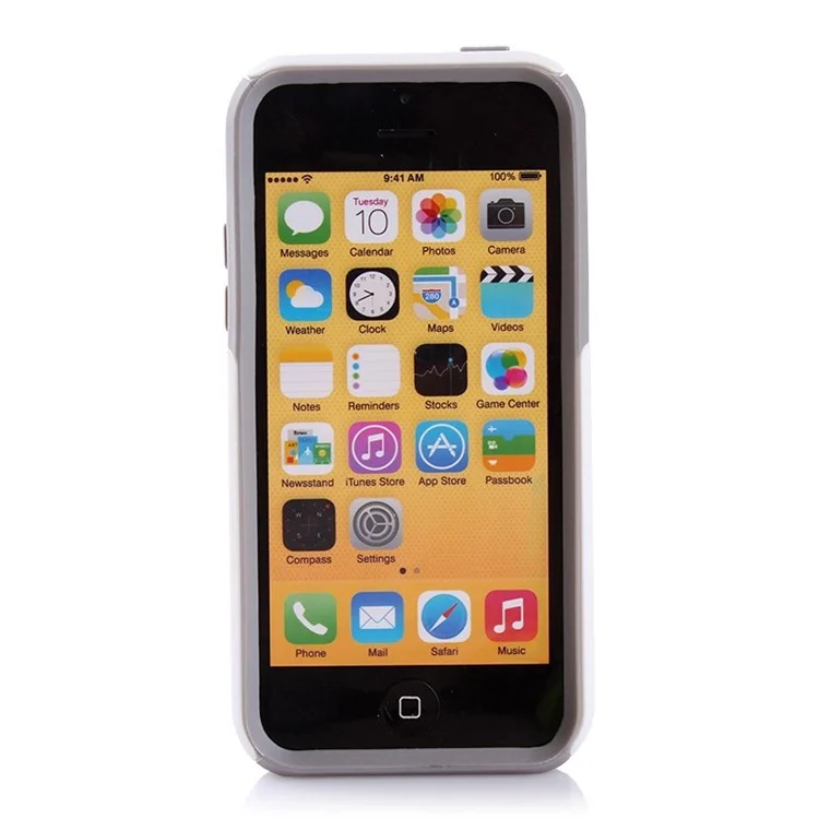 Shockproof Drop-resistant PC + TPU Hybrid Case for iPhone 5c - Grey / White