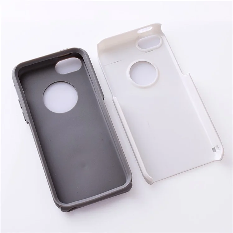 Shockproof Drop-resistant PC + TPU Hybrid Case for iPhone 5c - Grey / White