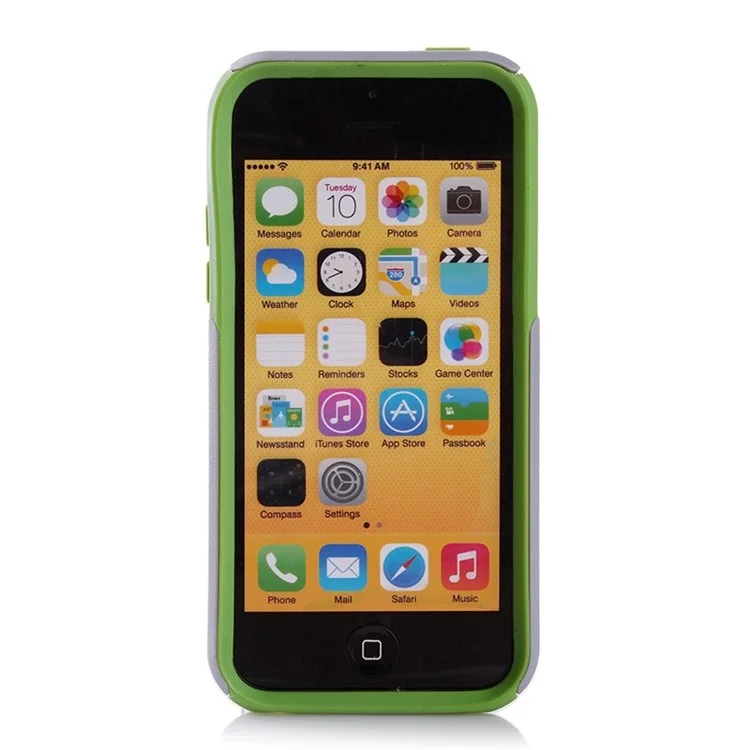 Shockproof Drop-resistant for iPhone 5c PC + TPU Shield Shell - Green / Grey