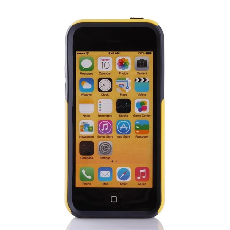 For iPhone 5c Shockproof Drop-resistant PC + TPU Combo Cover - Black / Yellow