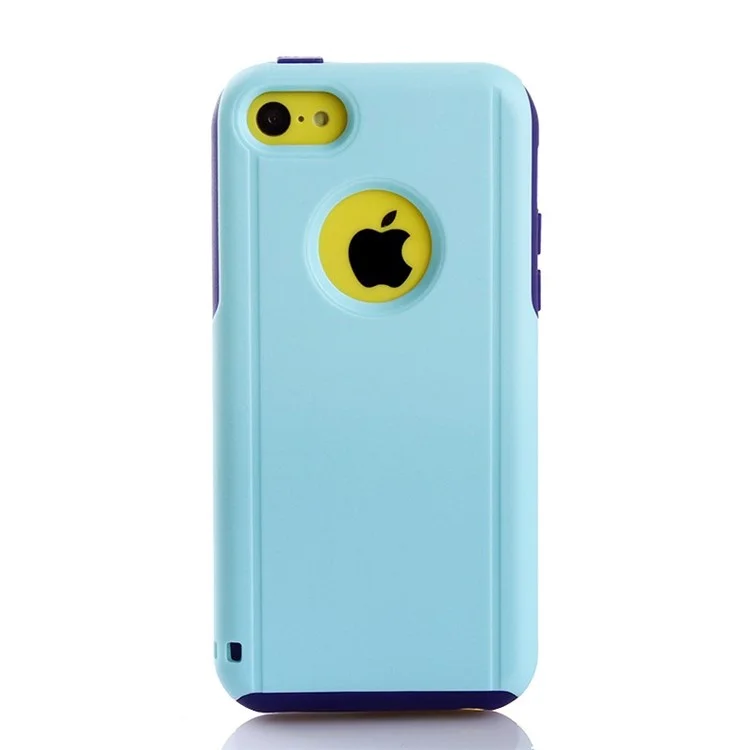 For iPhone 5c Shockproof Drop-resistant PC + TPU Cover Shell - Baby Blue / Purple