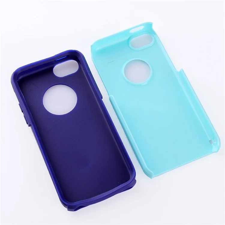 For iPhone 5c Shockproof Drop-resistant PC + TPU Cover Shell - Baby Blue / Purple