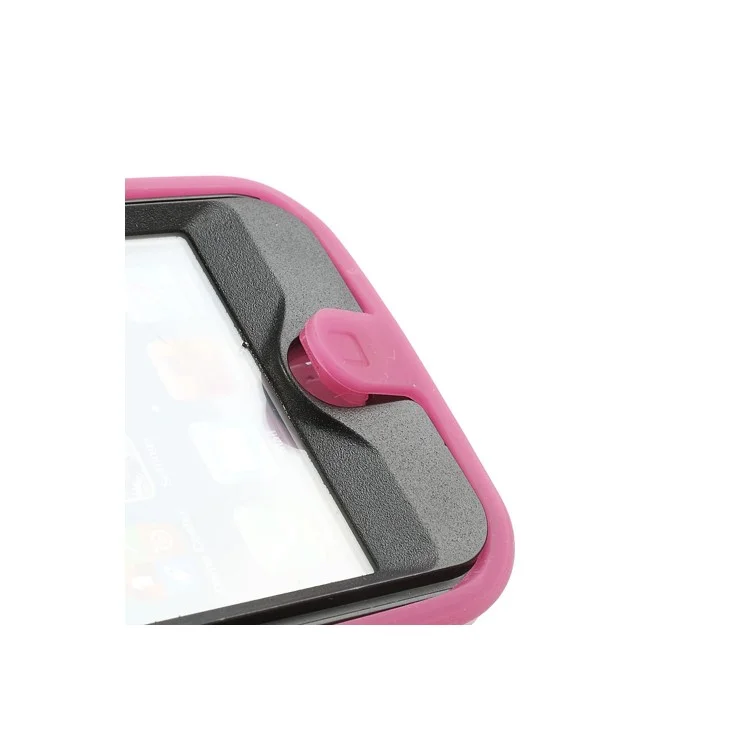 Impact-resistant Robot PC & Silicone Hybrid Case for iPhone 5c - Black / Rose