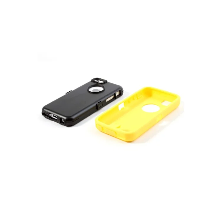 For iPhone 5c Shock Absorbent Robot PC & Silicone Combo Case - Black / Yellow