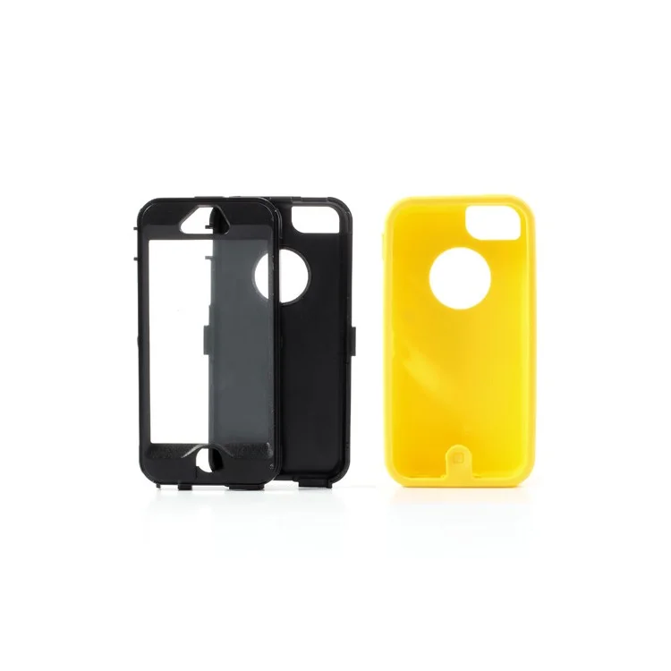 For iPhone 5c Shock Absorbent Robot PC & Silicone Combo Case - Black / Yellow