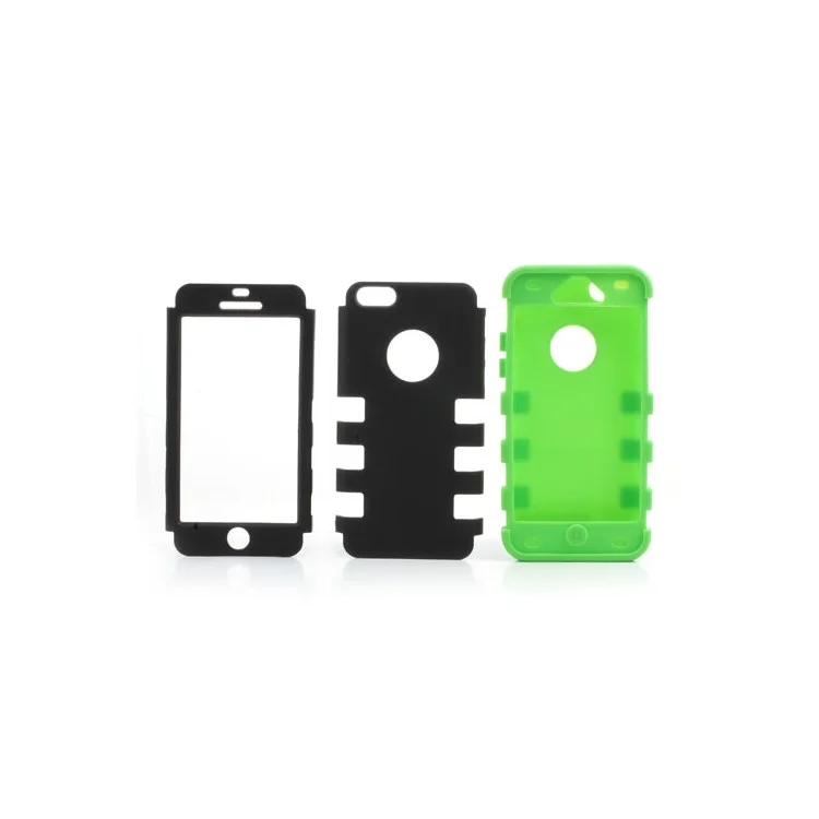 Snap-on 3 in 1 PC + Silicone Case for iPhone 5c - Black / Green