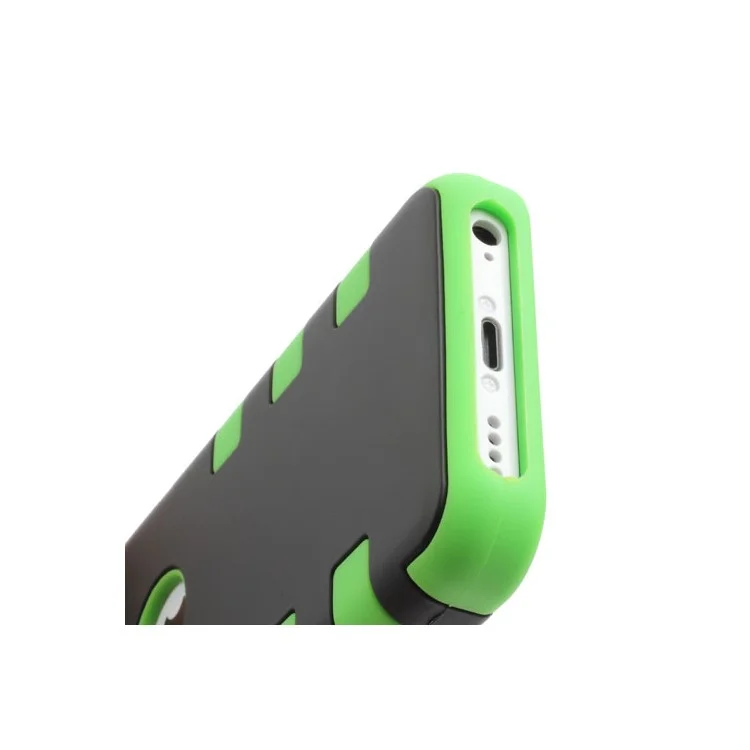 Snap-on 3 in 1 PC + Silicone Case for iPhone 5c - Black / Green