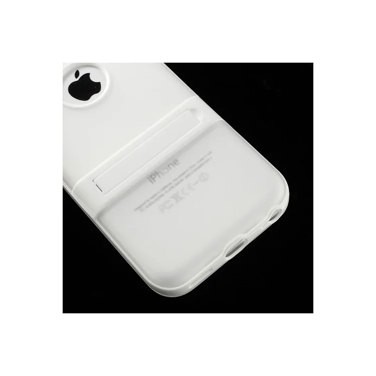 Transparent for iPhone 5c Detachable Matte TPU & PC Hybrid Cover w/ Stand