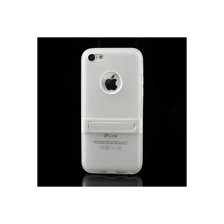 Transparent for iPhone 5c Detachable Matte TPU & PC Hybrid Cover w/ Stand