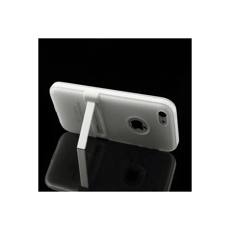 Transparent for iPhone 5c Detachable Matte TPU & PC Hybrid Cover w/ Stand
