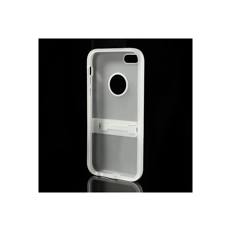 Transparent for iPhone 5c Detachable Matte TPU & PC Hybrid Cover w/ Stand