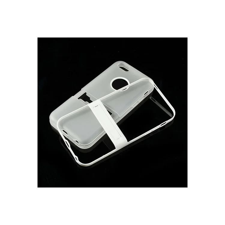 Transparent for iPhone 5c Detachable Matte TPU & PC Hybrid Cover w/ Stand