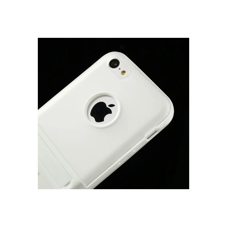 Transparent for iPhone 5c Detachable Matte TPU & PC Hybrid Cover w/ Stand