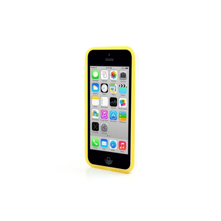 Yellow for iPhone 5c Detachable Matte TPU & PC Hybrid Shell w/ Stand