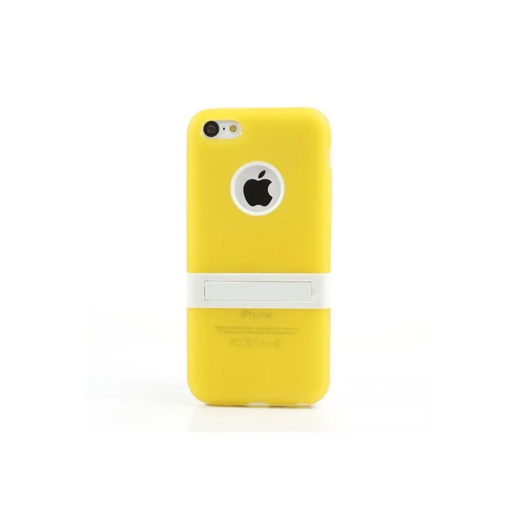 Yellow for iPhone 5c Detachable Matte TPU & PC Hybrid Shell w/ Stand