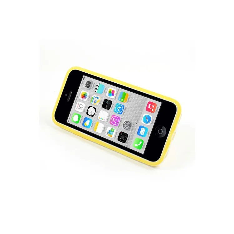 Yellow for iPhone 5c Detachable Matte TPU & PC Hybrid Shell w/ Stand