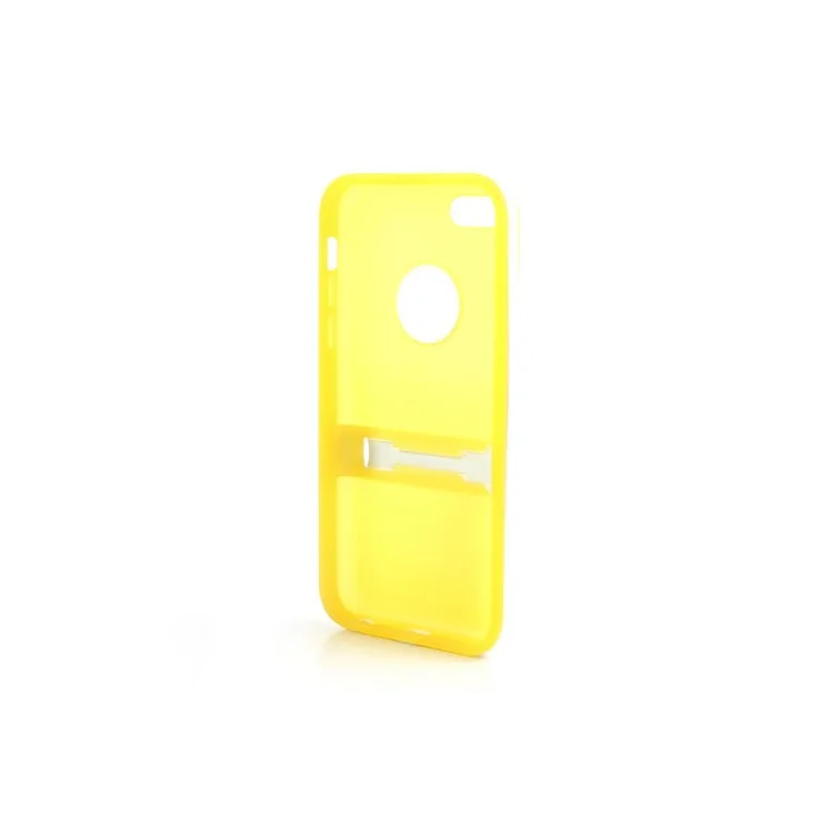 Yellow for iPhone 5c Detachable Matte TPU & PC Hybrid Shell w/ Stand