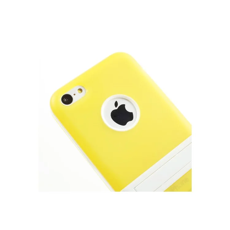 Yellow for iPhone 5c Detachable Matte TPU & PC Hybrid Shell w/ Stand