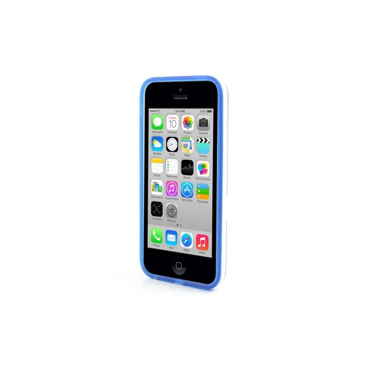 Blue Detachable Matte TPU & PC Hybrid Case for iPhone 5c w/ Stand