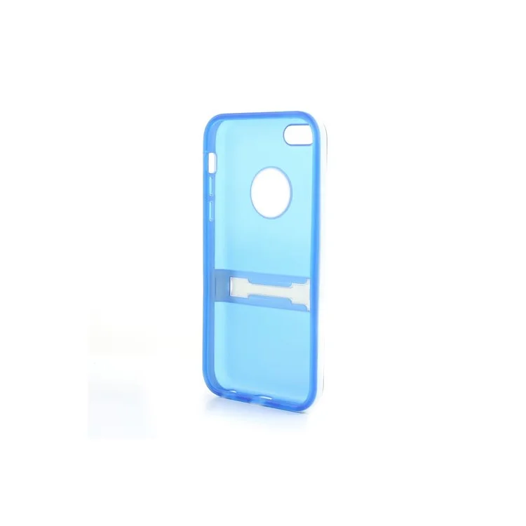 Blue Detachable Matte TPU & PC Hybrid Case for iPhone 5c w/ Stand