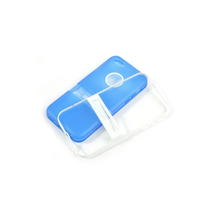 Blue Detachable Matte TPU & PC Hybrid Case for iPhone 5c w/ Stand
