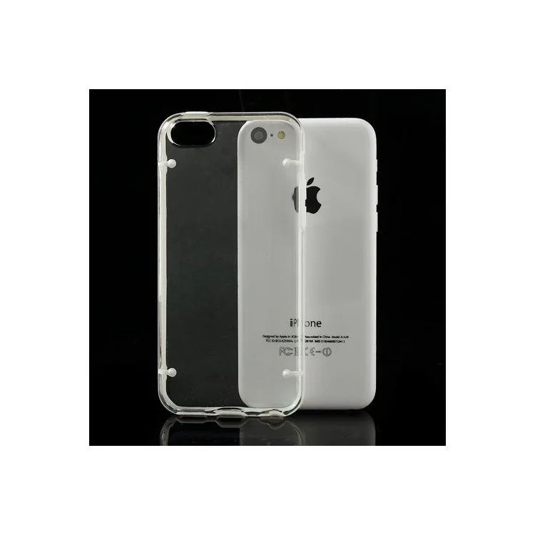 White for iPhone 5c Noctilucent Glossy Transparent PC & TPU Hybrid Case