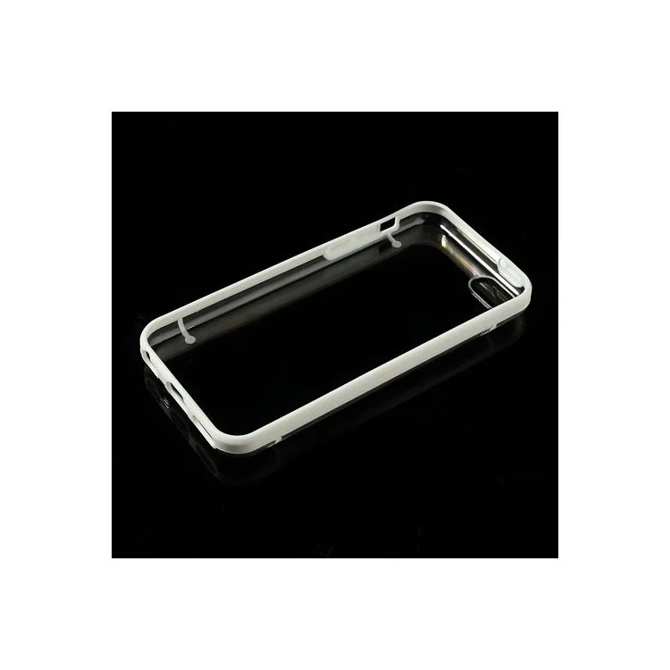 White for iPhone 5c Noctilucent Glossy Transparent PC & TPU Hybrid Case