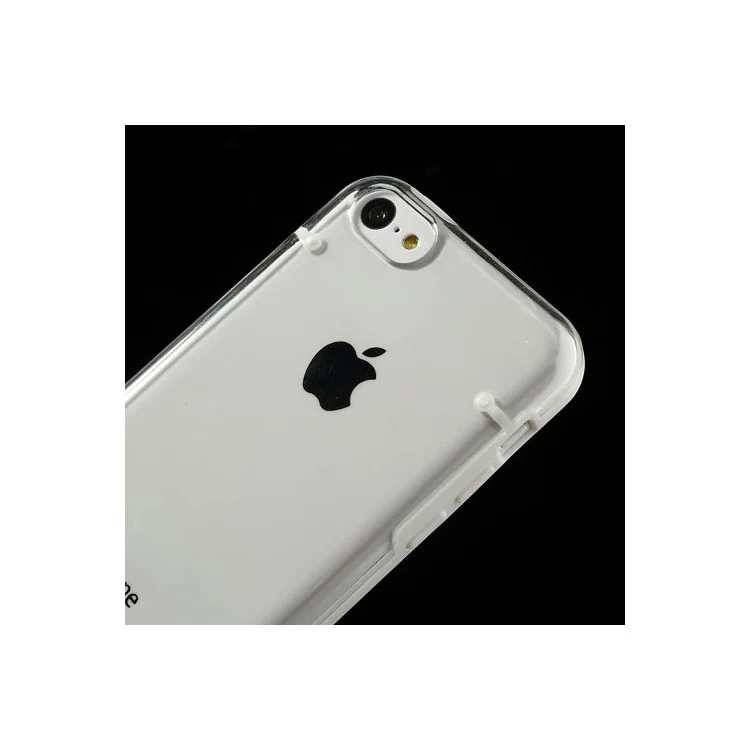 White for iPhone 5c Noctilucent Glossy Transparent PC & TPU Hybrid Case