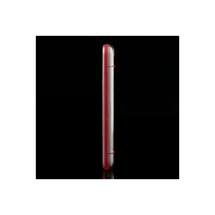 Red for iPhone 5c Noctilucent Glossy Transparent PC & TPU Hybrid Cover