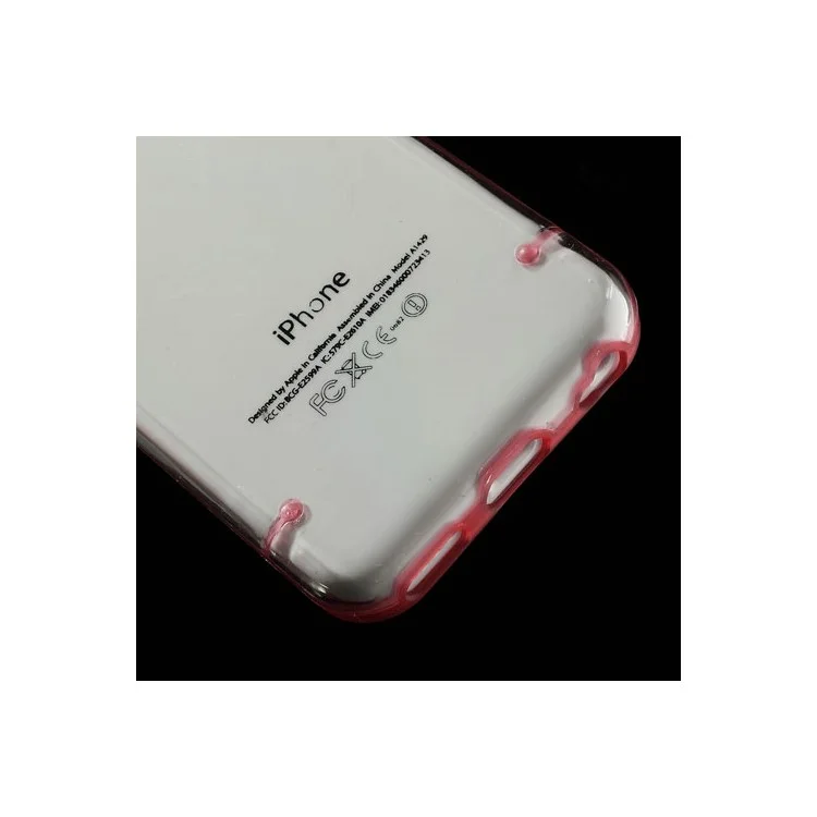 Red for iPhone 5c Noctilucent Glossy Transparent PC & TPU Hybrid Cover