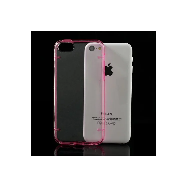 Rose for iPhone 5c Noctilucent Glossy Transparent PC & TPU Hybrid Shell
