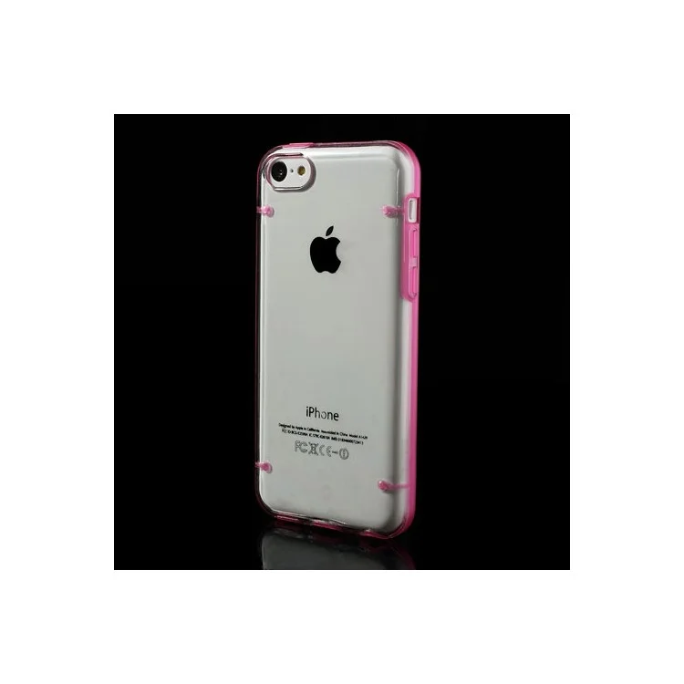 Rose for iPhone 5c Noctilucent Glossy Transparent PC & TPU Hybrid Shell