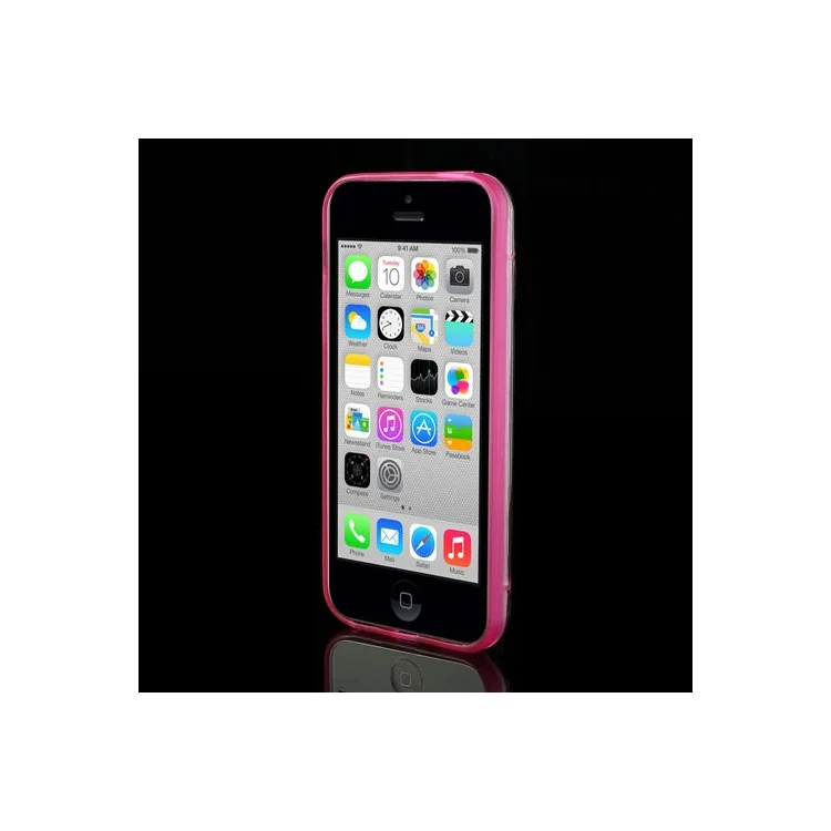 Rose for iPhone 5c Noctilucent Glossy Transparent PC & TPU Hybrid Shell