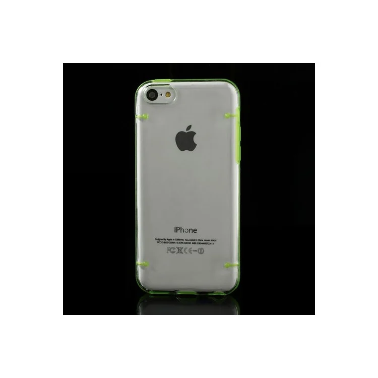 Green for iPhone 5c Noctilucent Transparent PC & TPU Hybrid Case