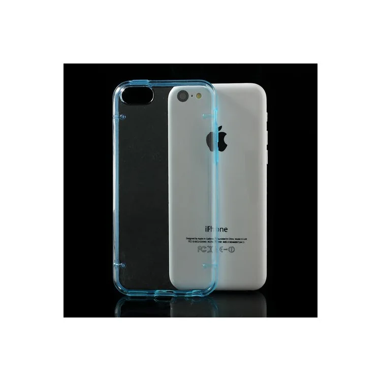 Blue for iPhone 5c Noctilucent Transparent PC & TPU Protective Hybrid Case